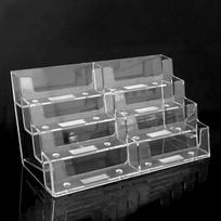 1pcs Clear Desk Shelf Box Storage Display Stand  Transparent Desktop Bussiness Card Holder Place Card Holder