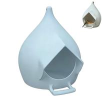 Durable Plastic Hanging Bird Feeder Outdoor Bird Feeder Porous Nut Feeding Room Bird Food Container balta