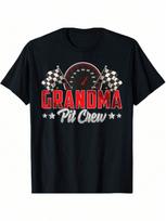 Race Car Birthday Party Racing Family Grandma Pit Crew T-Shirt S įvairiaspalvis