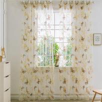 Tiulis permatomas užuolaidos drugeliais margintas permatomas langas Voile Drape Valance audinys Romantiškas gėlių langų ekranas 1 vnt. W 100x H 135cm 1PC