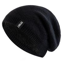 Naujos Unisex Slouchy žieminės kepurės Prideda Kailiu pamušalu Vyriškos ir Moteriškos Šiltos Beanie Cap Kasdieninės etiketės Dekoro Žieminės megztos kepurės 55cm-60cm juoda