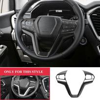 Carbon Fiber Steering Wheel Button Panel Cover for Isuzu D-Max Dmax  2022 2023 Interior Car Accessories Carbon Black