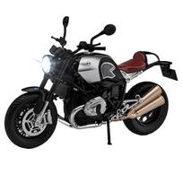 1/12 mastelio BMW Latte lydinio motociklo modelio ornamentas, vaikiškas žaislas, dovana juoda