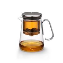 Bonston-Integrated Teapot with Glass Filter, Tea Maker,Magnetic switch tea maker, 700ml (23.67oz) sidabras