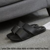 Xin Chile vyriškos neslystančios lauko šlepetės su dviem dirželiais ir minkštu PVC padu Size 40 (runs small) juoda