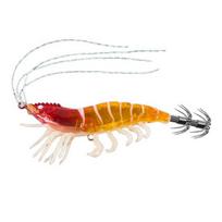 10,5 CM / 12 G Šviečianti krevetės masalas su kalmaro kabliuku Realistiškas bioninis dirbtinis masalas Jūros gėlo vandens ešeriams, lydekoms, upėtakiams Žvejybos reikmenys