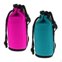2Pcs Sports Insulator Bag Neoprene Pouch Water Bottle Sleeve Carrier Schutzhülle Holder Strap for