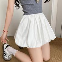 White bud shorts women's summer new high-waisted characters anti-light and thin, fluffy and loose wide-leg pumpkin pants S fits (80-47.5 kg) balta