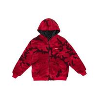 Levis Color Block Comfortable Long Sleeve Hooded Reversible Fleece Jacket Men Jackets Black Red 74746-0000 M