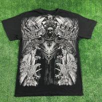 Retro Skull Large Pattern Short-sleeved T-shirt High Street Dark Punk Y2k 90s Harajuku Round Neck Oversize Loose Tops Clothes S
