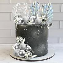 Disco Balls Cake Toppers Mirror Balls with Boho Stars Cake Decorations for Disco Dance Party Saturday Night Fever Supplies sidabras