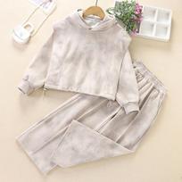 2025 Spring/Autumn Girls' Fashion Hoodie & Sweatpants Set - Casual Sportswear for Older Kids 150 cm chaki