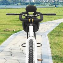 Itin saugi ir reguliuojama priekinė dviračio vaikiška kėdutė, didžiausia apkrova 35kg/77lbs, kompaktiškas dizainas takams ir miesto važiavimui juoda