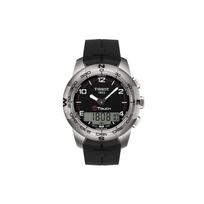 Tissot T-Touch Expert Solar serijos kvarcinis laikrodis 100m atsparus vandeniui 43.3mm juodas ciferblatas titano korpusas guminis dirželis Vyriški laikrodžiai T047.420.47.057.00 Black Dial