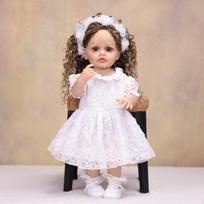 KEIUMI 22 Inch Reborn Baby Doll Full Silicone Vinyl Realistic Skin Look Like Princess Newborn Girl Toy Children Birthday Gift 22 inch
