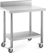 Royal Catering Sieninis stalviršis su apvadu ant ratukų 2 lygių 60 x 80 cm PELENAS