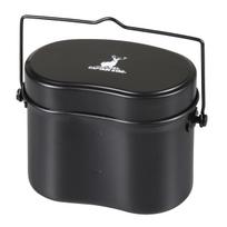 Captain Stag Mess Military 180mm x 110mm x 135mm unit Tin, Style, 4-cup capacity, Black, UH-4118, (W) (D) (H) (main only) juoda