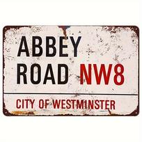DORA Tin Sign pc Vintage Abbey Road NW Metal Sign  x Inch Rustic Tinplate Wall Art Bohemian Distressed Iron Decor for Bar Cafe 20x30cm（7.8x11.8inch）