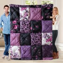 Easter Bunny Blanket and Tulip Flower Printed Egg Printed Quilted Blanket 130cmx150cm