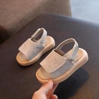 Children's Velcro Sandals, Beach Shoes with Soft Soles, Casual Shoes, for Young Children 22 pilka spalva