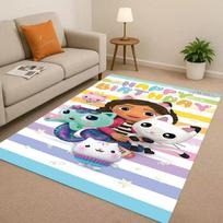 HD Cute Gabbys Dollhouse Cartoon Girl Living Room Non-Slip Area Rug Soft Carpet for Bedroom Playroom and Sofa,Home Decor Doormat 40x60cm( 15x23in )