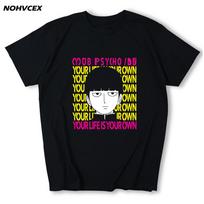 Mob Psycho 100 Black Funny T Shirt Men Cotton Casual Tee Homme Summer M