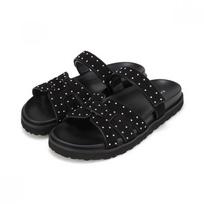 Barbara Women Cow Leather Nubuck Velcro Sandals 3cm Bbj323 225/01.black