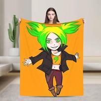 Trickcal Chibi Go Chibi Zeri Super Soft Blanket Boys Plush Throw Blanket Fluffy Living Room Flannel Bedspread Sofa Bed Cover 75x90cm