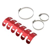 253mm Motorcycle Exhaust Shield Muffler Pipe Protector Cover Heat Shield For Honda CRF YZF KXF RMZ EXC Modified Accessories raudona