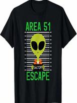 Storm Area 51 Funny Alien Escape unisex Wounisex UFO T-Shirt S įvairiaspalvis