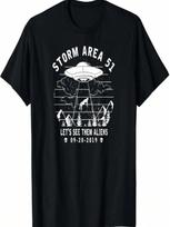 Storm Area 51 -Let's See Them Aliens-Vintage Alien  T-Shirt S įvairiaspalvis