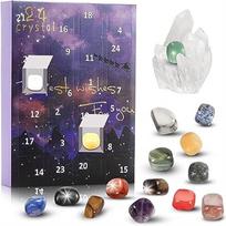 Creative Natural Stone Advent Calendar 24 Days Mineral Stone Calendar Blind Box Countdown Calendar Kids Gift L