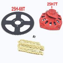 Mini Moto 47cc 49cc Drive System 25H OR T8F Chain With Gear Box And Rear Sprocket Fit Mini Moto Pocket Bike