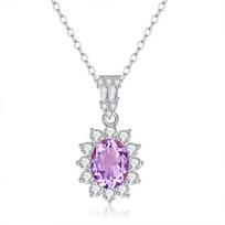 Natural colored treasure spar pendant s925 sterling silver necklace women's high-end design clavicle chain women's fashion gift