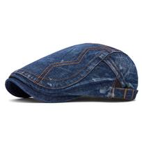 Women's Washed Denim Beret: Spring/Summer Sun Protection Newsboy Cap Adjustable