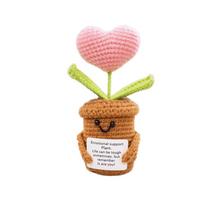 Finished Product Artificial Tulip Ornament Hand Knitted Hand Weaving Plants Ornament  Wedding Gift Style 2