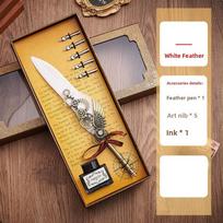 Replaceable 5 Nib Dipped in Water Pen European Style Feather Pen  Writing Accessories balta