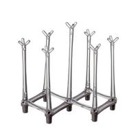 Retractable Cup Drying Rack Non-Slip Bottom Adjustable Spacing Bottle Drainer Stand Dustproof Clear Storage Drying Shelf Kitchen 20CM pilka spalva