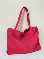 Literary Lazy Corduroy Shoulder Women'S Bag Retro Large Capacity Shopping Bag Canvas Student Handbag raudona