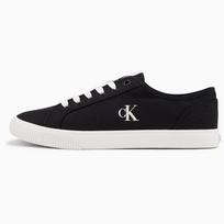 Calvin Klein Round Toe Lace-Up Logo Low Top Canvas Sneakers Men Sneakers Black White YM01209-0GM 43