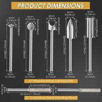 Wood Carving Drill Bits Set for Dremel Rotary Tool with 0.11” Shank for DIY Carving Drilling Micro Sculpture Wood Carving