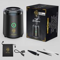 Nešiojamas mini elektrinis smilkalų degiklis Oud Arabiškas Bakhoor Aromato difuzorius Arabiškas įkraunamas smilkalų laikiklis juoda