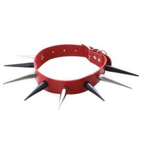 Big Spiked Choker Punk Faux Leather Collar designed for Women Men Cool Studded Chocker Goth Style Necklace Gothic Accessories