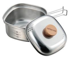 CAPTAIN STAG Stainless Steel Rectangular Ramen Made in Japan Cooker, 1.3L, (Tsubame-Sanjo), UH-4202