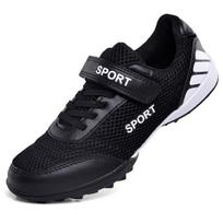 Velcro Children'S Mesh Breathable Broken Nails Football Shoes Indoor Grass Training Shoes Wear-Resistant Football Sneakers 35 rožinė