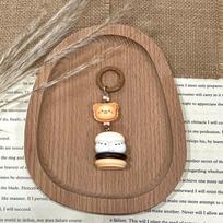 6-Macaron Cookie Sandwich Edible Toy Keychain – Japanese Dessert Cake Backpack Ornament Charm.