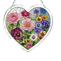 Bookish Acrylic Puzzle Suncatcher Window Hanging Ornament Stained Glass Style Hummingbird Floral Book A