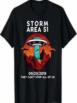 Storm Area 51 Funny Alien T-Shirt unisex WounisexAliens Colonial T-Shirt S įvairiaspalvis