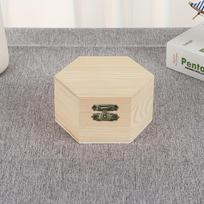 Portable Wooden Hexagon Jewelry Storage Box, Desktop Organizer for Rings, Necklaces & Small Personal Accessories