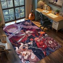 Washable Floor Mat Chainsaw Man Large Area Rug Non Slip Carpet Gamer Room Decor—kwq8 60x90cm
